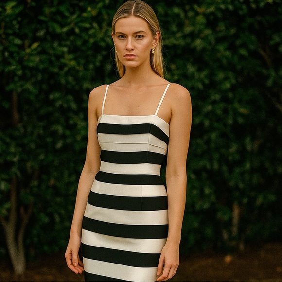 BCBG maxazaria stripe midi dress size 4 - Picture 1 of 9